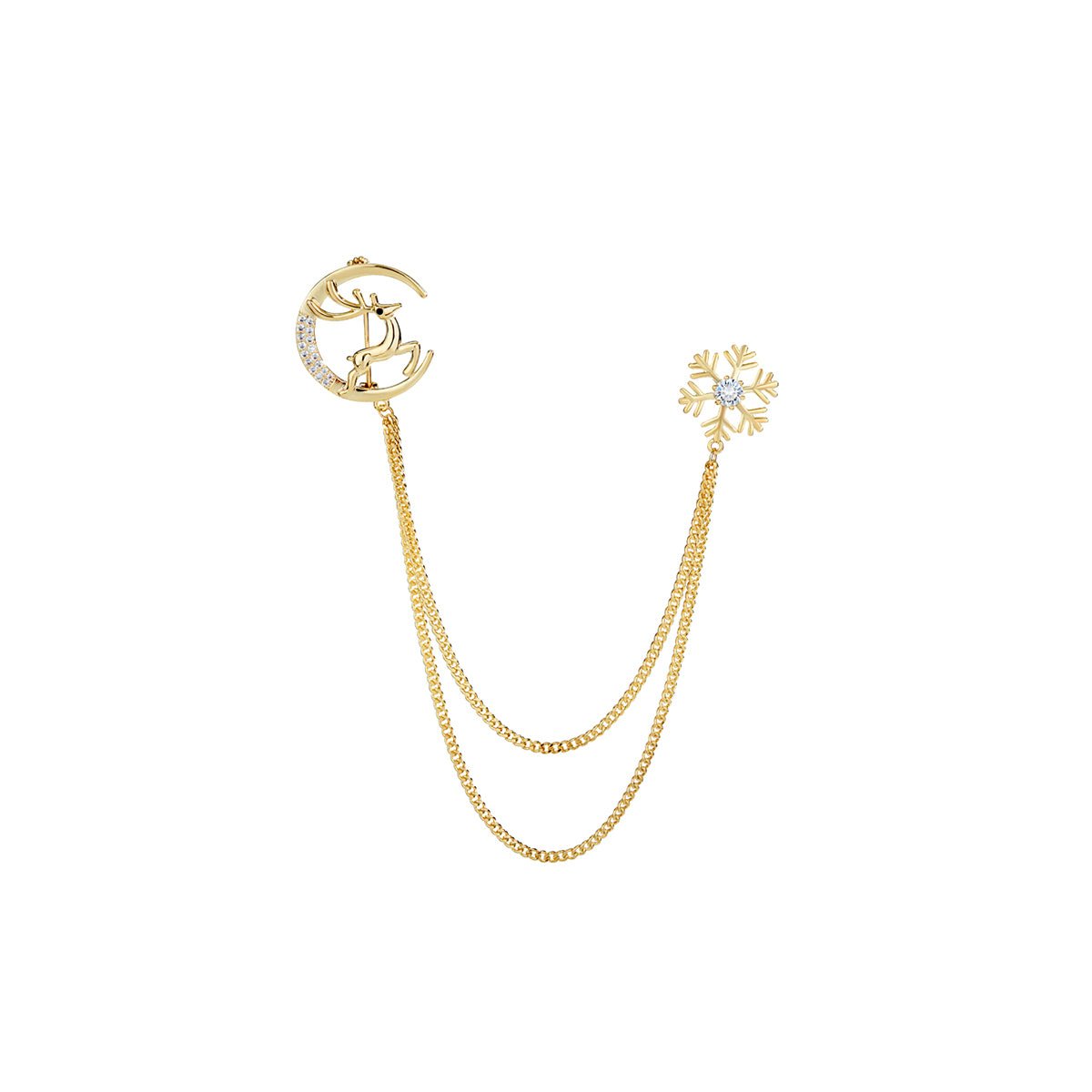 Christmas Elk Gold Brooch-0