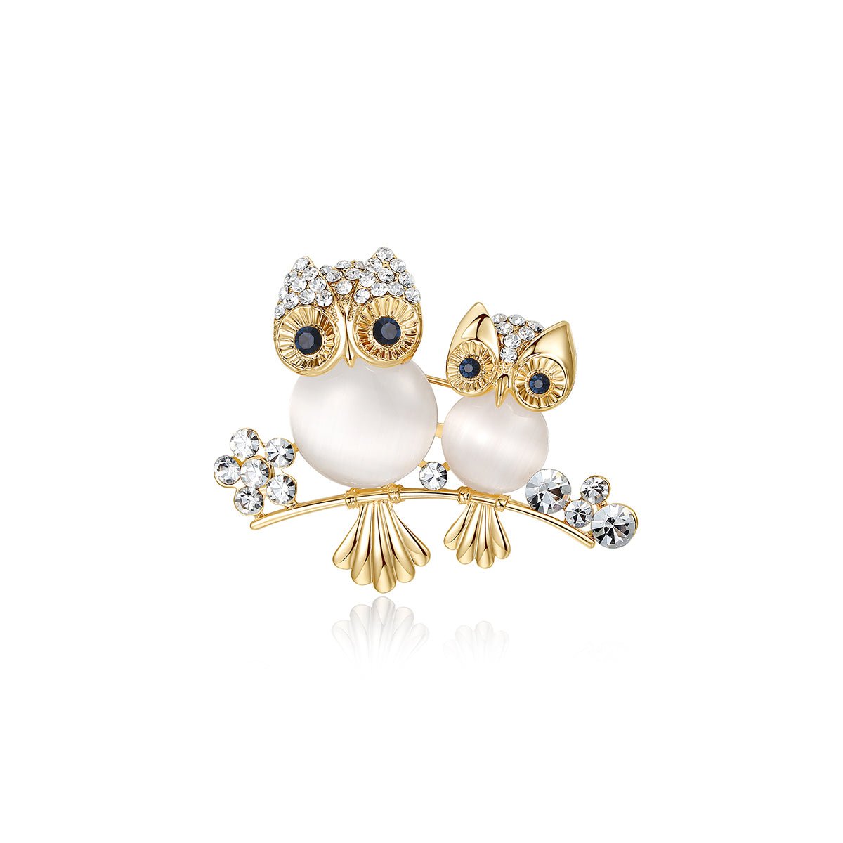 Owl Family Gold Brooch-0
