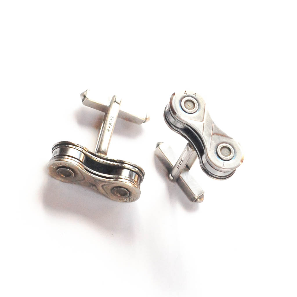 Paguro Upcycle Recycled Bicycle Chain Cufflinks Eco Gift-1