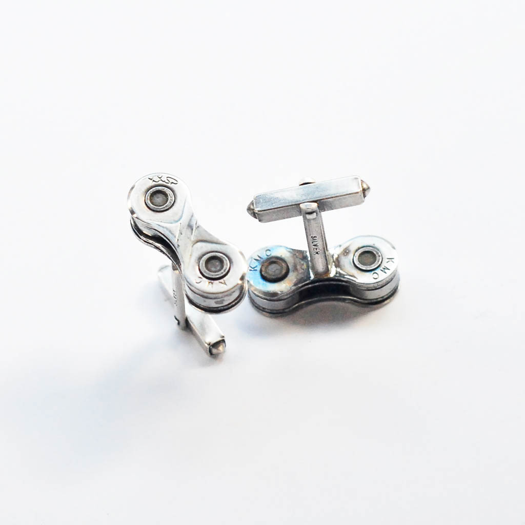 Paguro Upcycle Recycled Bicycle Chain Cufflinks Eco Gift-4
