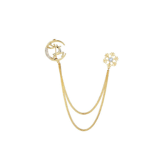 Christmas Elk Gold Brooch-0