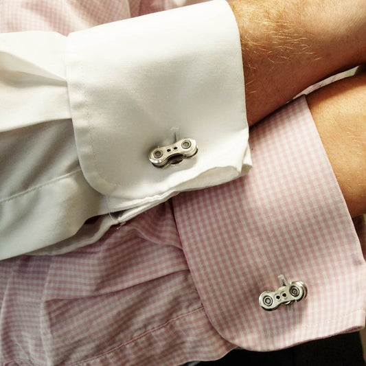 Paguro Upcycle Recycled Bicycle Chain Cufflinks Eco Gift-0