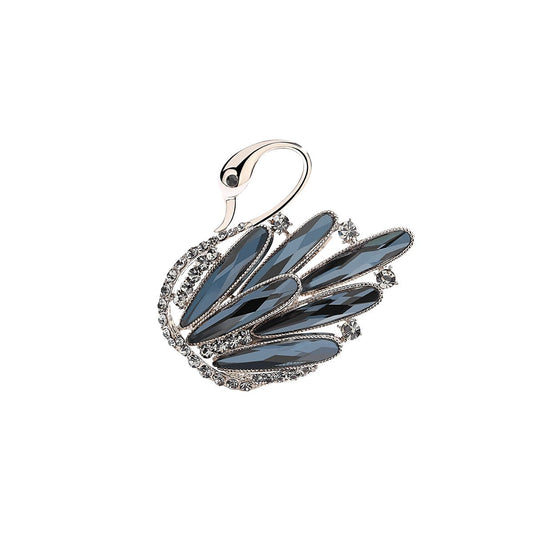 Proud Swan Blue Brooch-0
